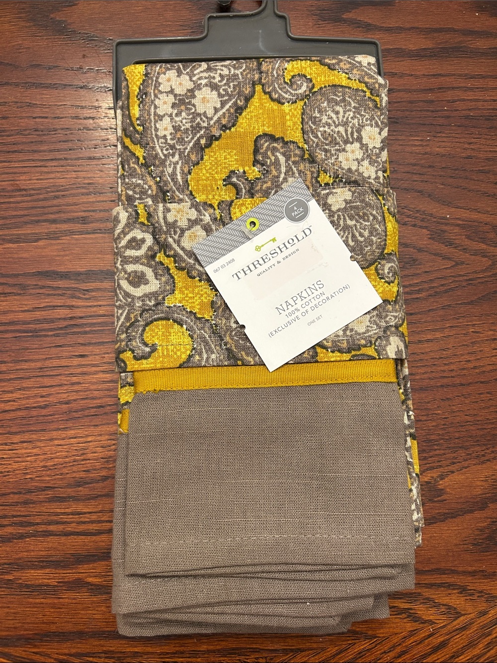 Threshold Yellow and Brown Paisley Cotton Napkin Set